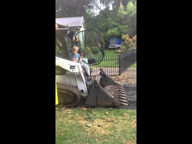 Lars rides the Bobcat