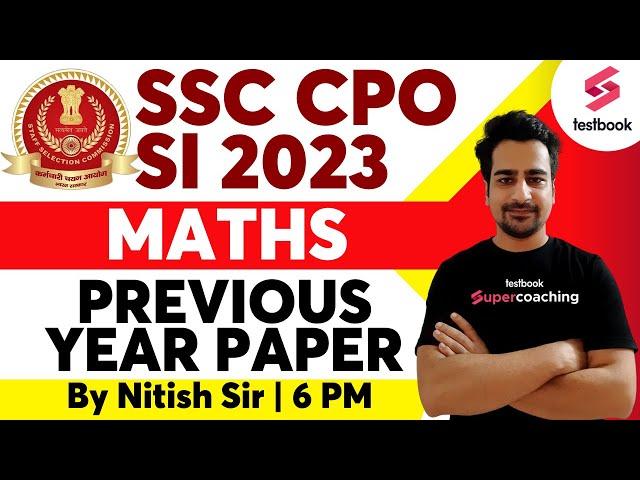 SSC CPO Previous Year Question Paper | Maths | SSC CPO Maths Solved Paper-2 | Maths By Nitish Sir