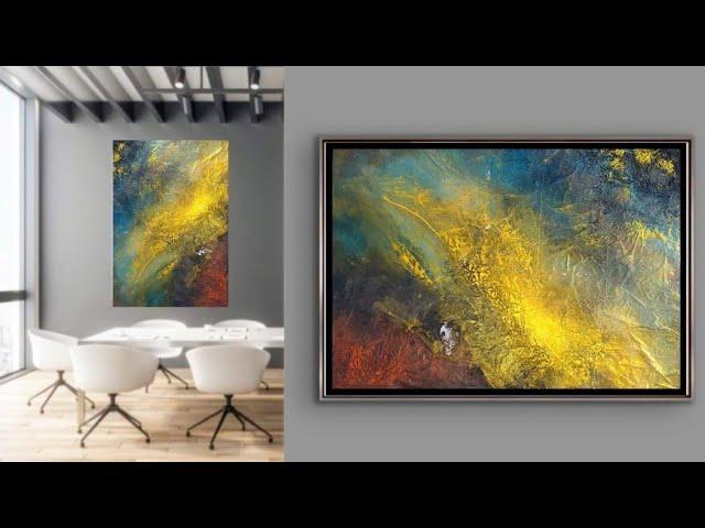 Create a STUNNING Textured Painting with Aluminum Foil / Abstract Acrylic Painting on Canvas (442)