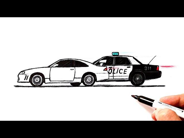 How to draw Police Car Chase