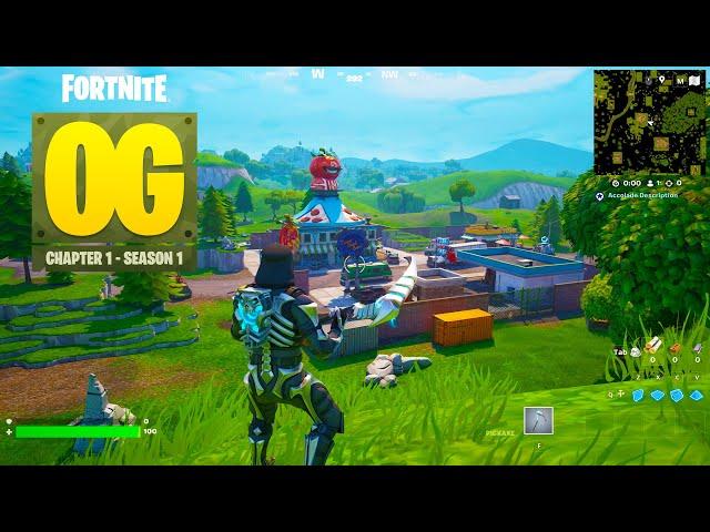 Fortnite Chapter 1 OG GAMEPLAY! (ALL Locations, Graphics, SKINS, LOOT POOL)