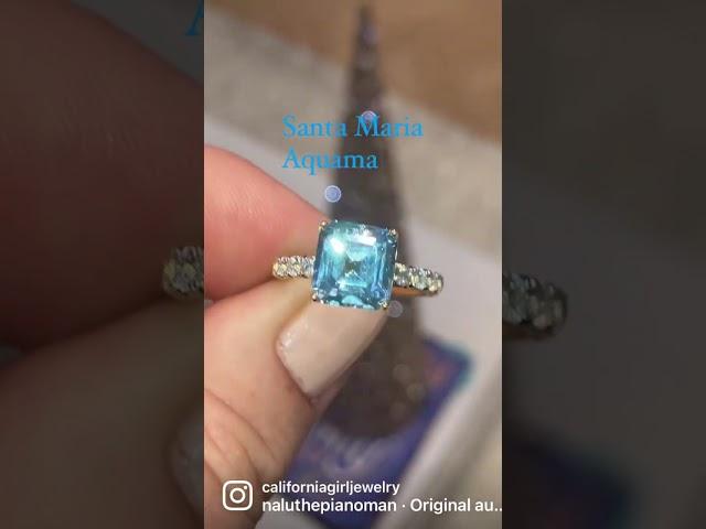 Spectacular Santa Maria (Brazil) Aquamarine & Diamond 18K Ring