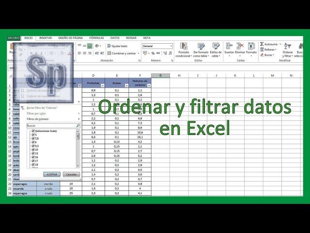 Excel - Ordenar y filtrar datos en Excel. Tutorial en español HD