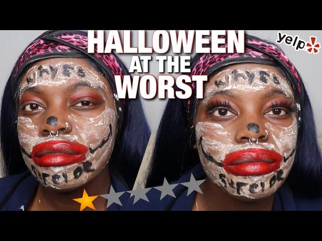 I WENT TO THE WORST REVIEWED MAKEUP ARTIST IN MY CITY FOR MY HALLOWEEN MAKEUP *GONE TERRIBLY WRONG*