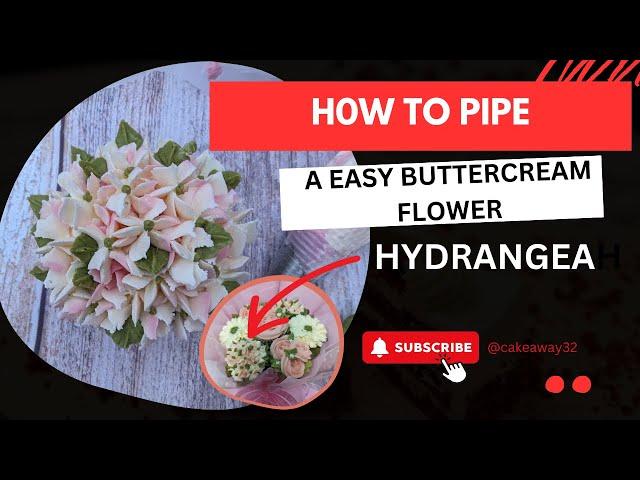 How to Pipe a Easy Buttercream Flower - -Hydrangea