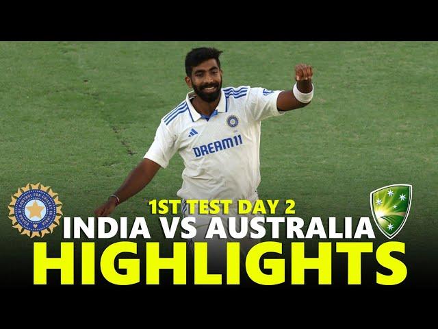 India vs Australia Highlights 1st Test 2024 Day 2 | IND VS AUS