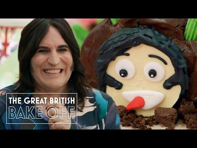 Noel Fielding immortalised as a Chocolate Caterpillar Cake! | The Great British Bake Off
