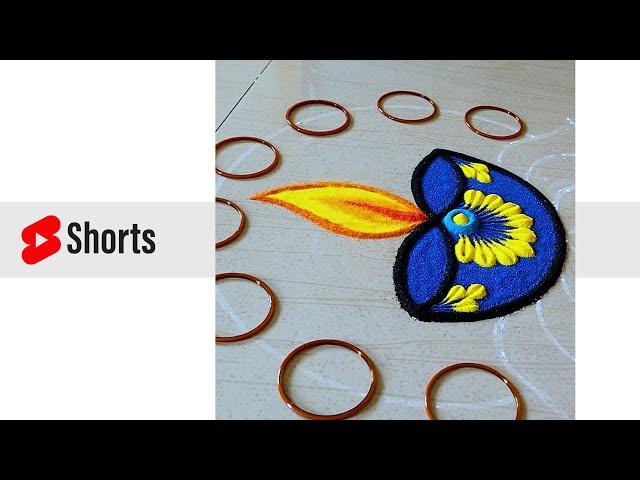 Rangoli Design for Diwali | Diya Rangoli | #shorts #rangoli #easyrangoli #diya #diwali