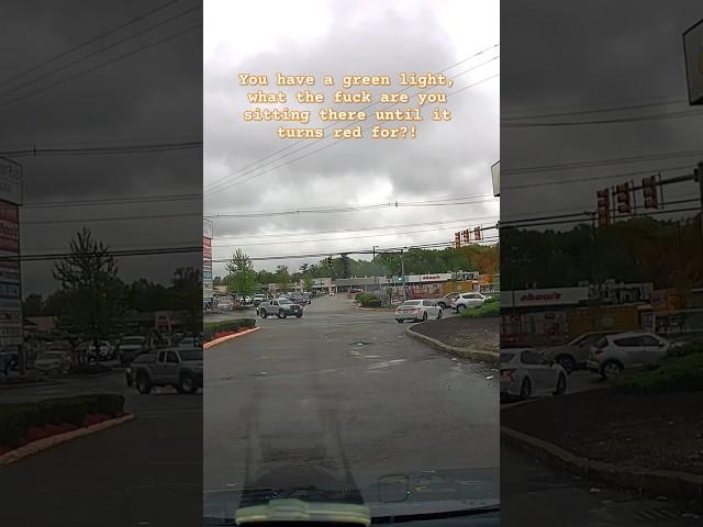 Idiot Waits Entire Green Light to Turn Right  - Masshole Idiots Caught on Dashcam
