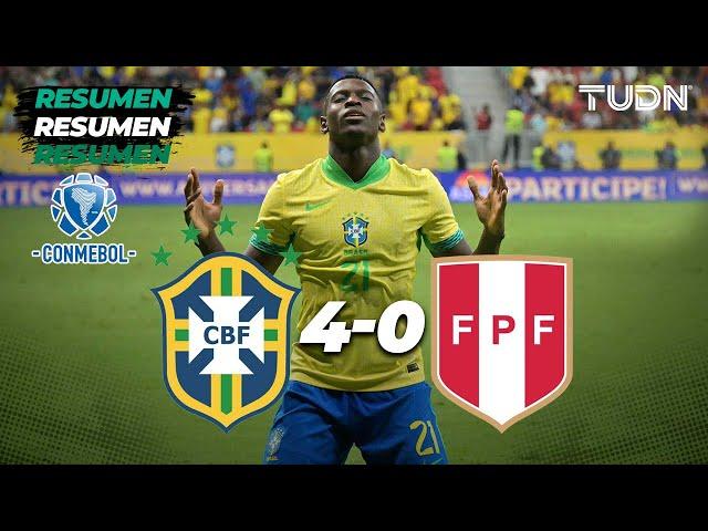 Resumen y goles | Brasil 4-0 Perú | CONMEBOL-Eliminatoria 2024 | TUDN