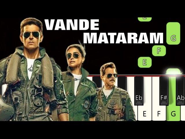 Vande Mataram - The Fighter Anthem  | Piano tutorials | Piano Notes | Piano Online #pianotimepass