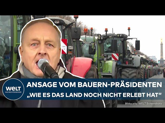 BAUERN-DEMO IN BERLIN: "Kampfansage"! Bauernpräsident Rukwied droht mit weiteren Protesten