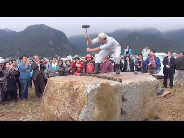 Amazing Fastest Stone Splitting Technique - Incredible Modern Marble Mining Heavy Equipment Machines