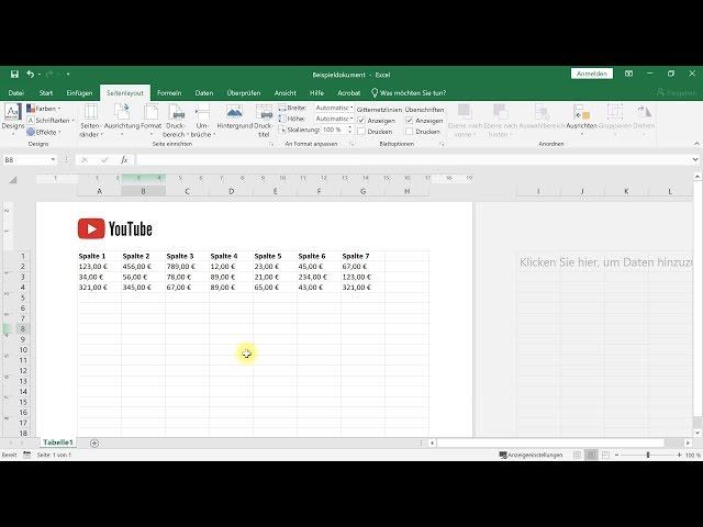 Kopfzeile und Fußzeile bearbeiten und Logo einfügen – Excel-Tutorial