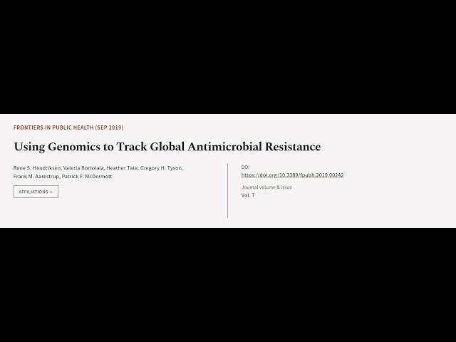 Using Genomics to Track Global Antimicrobial Resistance | RTCL.TV