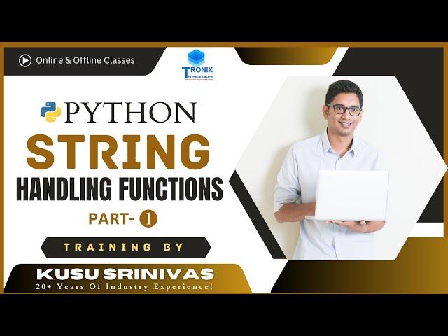 String handling functions in python || Python Strings || Tronix Technologies Python