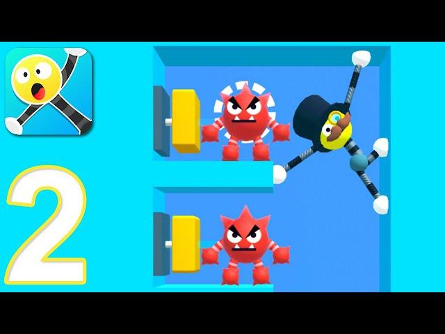 STRETCH GUY - Walkthrough Gameplay Part 2 - LEVELS 30-60 (iOS Android)