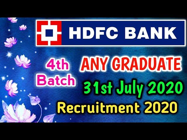 HDFC Bank Recruitment 2020 | Any Graduate | HDFC Bank Vacancy 2020 | Future Bankers Program 2020 |