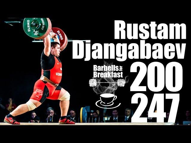 Rustam Djangabaev (150kg Uzbekistan) 200kg Snatch 247kg Clean and Jerk - 2017 weightlifting worlds