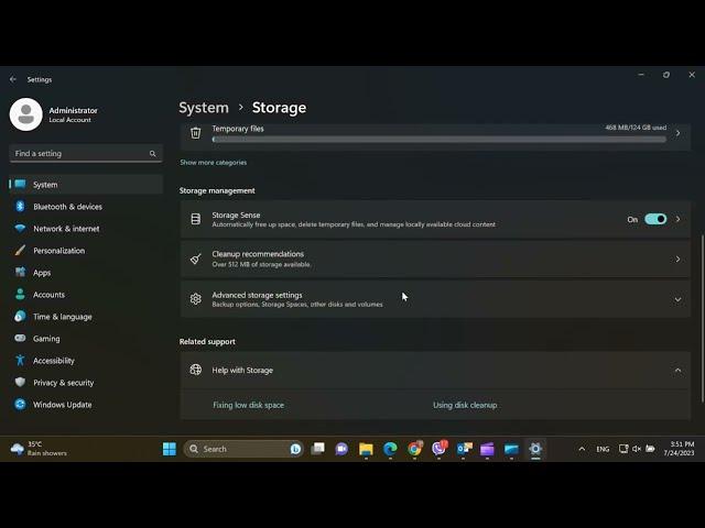 Free up large space on windows 11