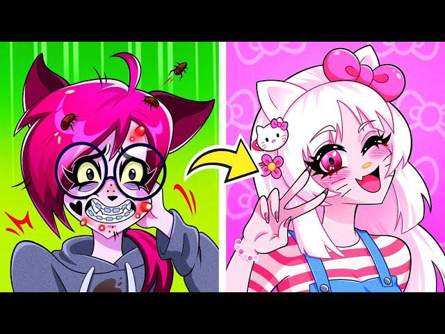 From Nerd To Hello Kitty | Extreme Makeover with Gadgets from Tik Tok | Teen-Z