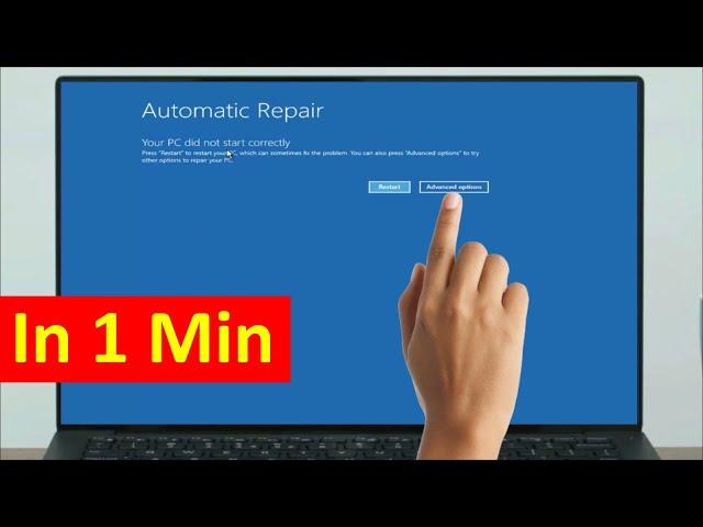 fix your pc did not start correctly windows 10 / windows 11 | fix automatic repair loop