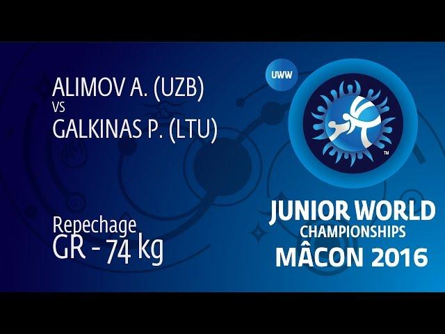 Repechage GR - 74 kg: A. ALIMOV (UZB) df. P. GALKINAS (LTU), 7-3