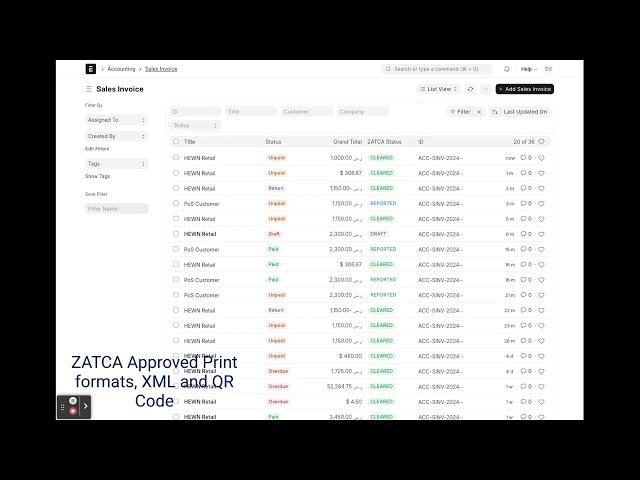 ERPNext ZATCA Phase 2 Demo - FATOORA E Invoice Clearance and Reporting #zatca #einvoicing #phase2