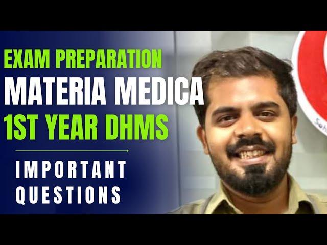 Exam Preparation Materia Medica First Year Dhms Important Questions & Answers by Dr Saud