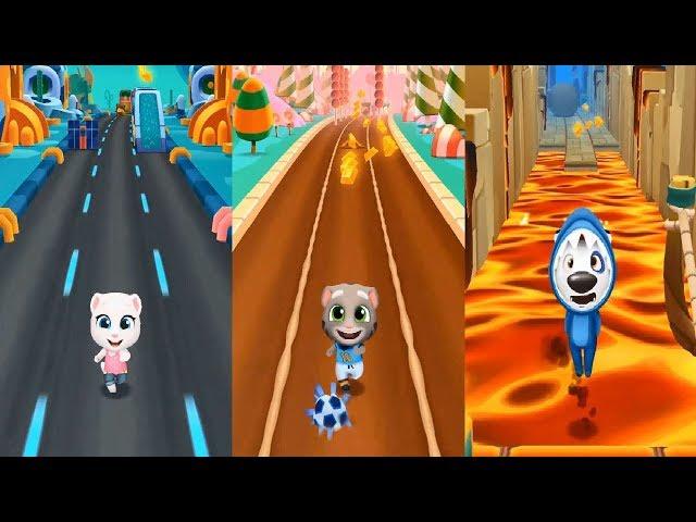 Talking Tom Gold Run  Halloween VS LOST CITY WORLD VS Candy Sideworld -Football Tom  Talking Angela