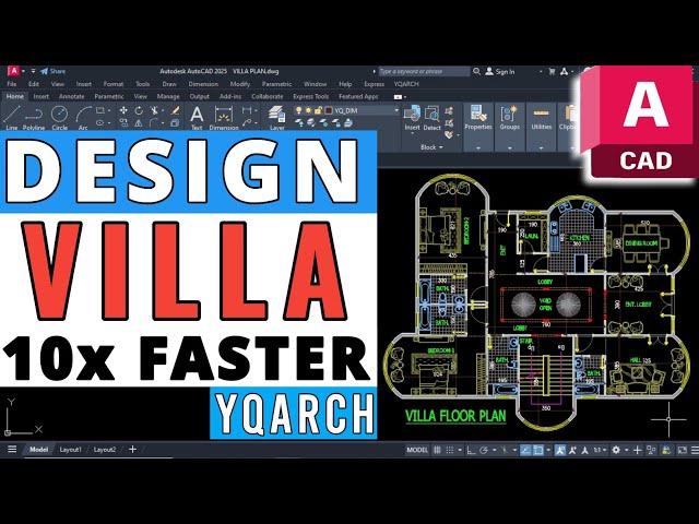 Design Villa Floor Plan 10x Faster | YQArch Plugin |