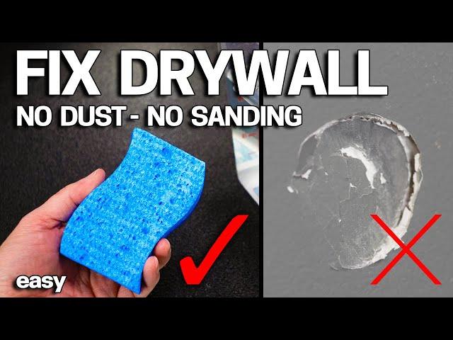 How to Repair Drywall NO DUST or SANDING - Fast & Easy