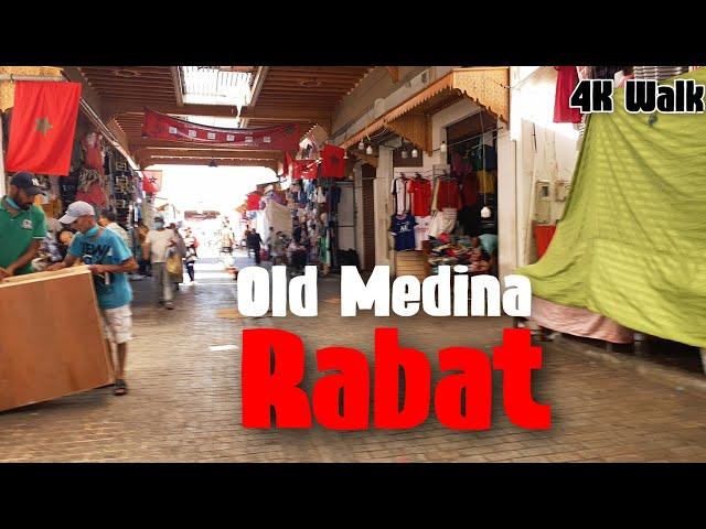 Walk Through Old Medina Souk Area Rabat Morocco 4K  #rabat