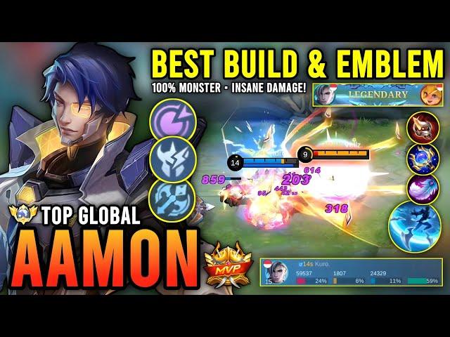 INSANE DAMAGE!! AAMON BEST BUILD & EMBLEM 2023 | TOP GLOBAL AAMON GAMEPLAY - MOBILE LEGENDS