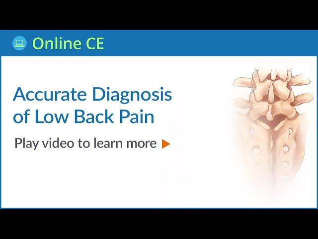 Accurate Diagnosis of Low Back Pain  - Chiropractic Online Continuing Education