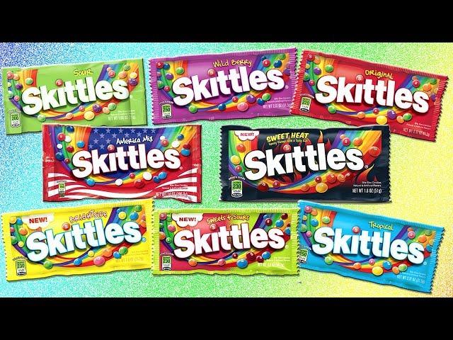 Sweet Heat Skittles! Sweet & Sour Tropical Wild Berry American Mix Brightside New Skittles Unboxing