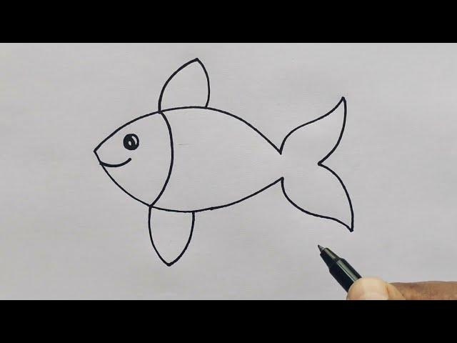 Fish Drawing Easy | how to draw fish from beginners