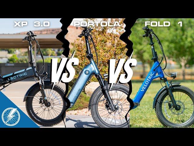 Lectric XP vs Ride1Up Portola vs Velotric Fold 1 | Fight of the $1K Folding E-Bikes