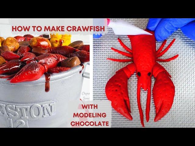 How to Make Crawfish with Modeling Chocolate | Crayfish Crawdad | Crawfish Boil Cake | ChynaBsweets