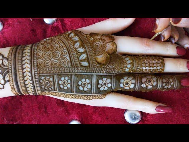 Latest Mehndi Design For Back Hands//New Semi Bridal Mehendi Design For Back Hands