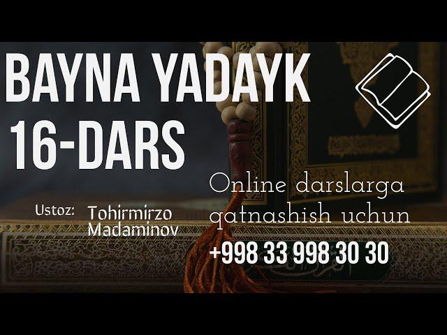 Bayna yadayk B 16-dars | Grammatika +998 33 998 30 30 @ARABTILIONLINE