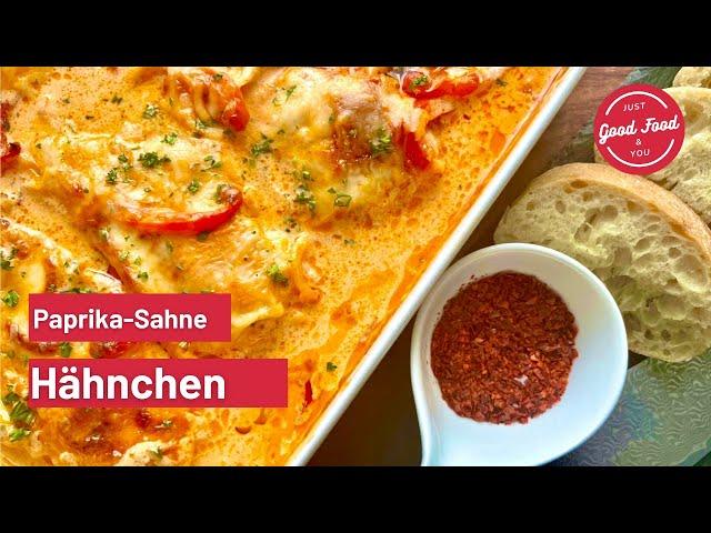 Paprika-Sahne-Hähnchen | schnelles Ofenrezept