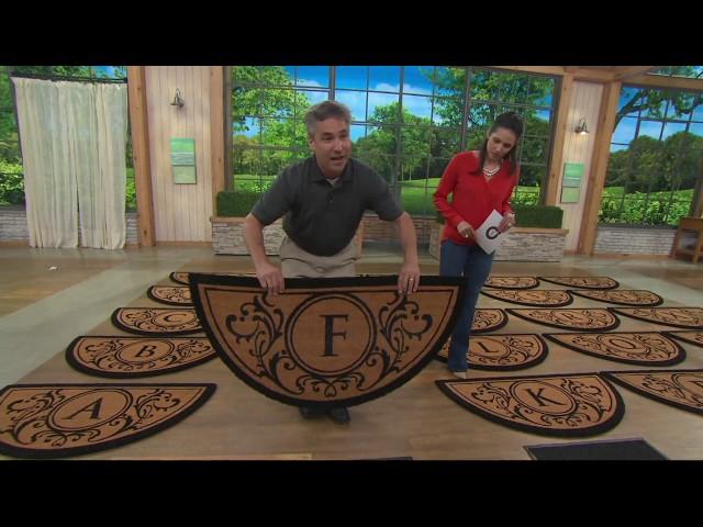 24" x 48" Monogram Initial Half Moon Coco Doormat on QVC