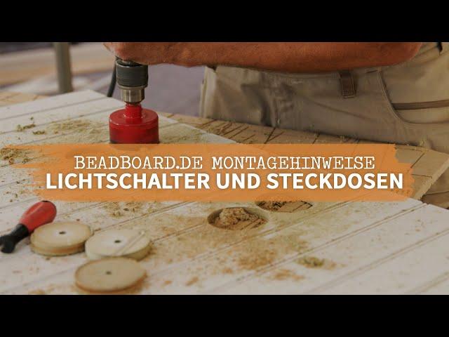 Aussägen von Steckdosen und Lichtschaltern Installation Wandverkleidung | beadboard.de