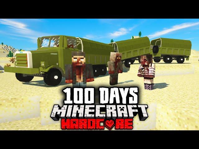 We Survived 100 Days in a Convoy Zombie Apocalypse in Hardcore Minecraft