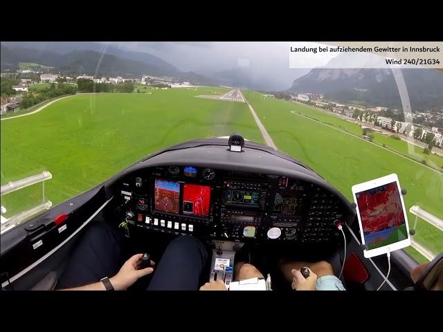 Landung mit einer Aquila bei böigem Wind in Innsbruck (LOWI)