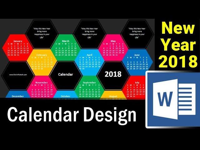 How to Design New Year Calendar 2018 in MS Word - Microsoft Word Tutorial