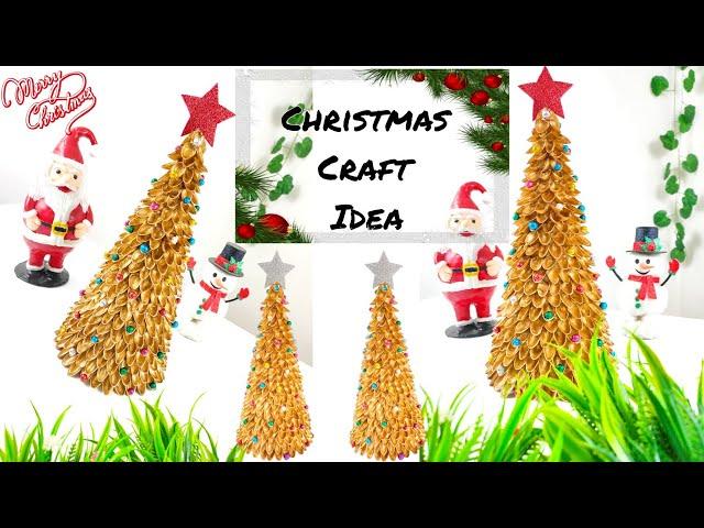 How To Make Christmas Tree | Pista Shell Craft Ideas | Christmas Decoration | Crafts Tale