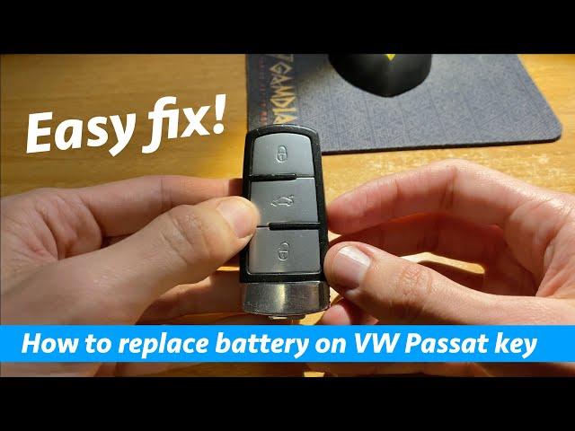 How to replace Volkswagen Passat B6/B7 key battery in 1 minute!