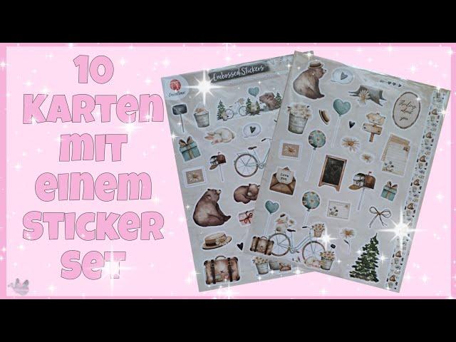  10 Karten mit einem Sticker Set  von Action